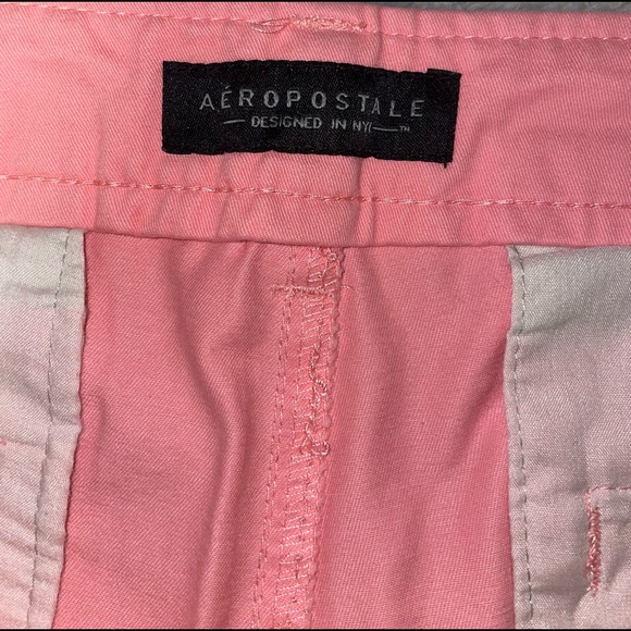 Aeropostale Chino Shorts Men's Size 29 Mid Rise Stretch Flat Front -Pink - GREAT - Picture 4 of 5